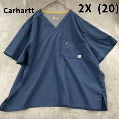 カーハート ネイビー 半袖 医療用スクラブ シャツ ビッグシルエット【9719】