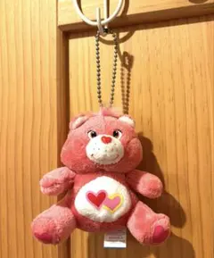 平成レトロ ケアベア ピンク ラブアロットベア ぬいぐるみキーホルダー