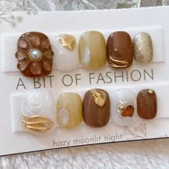 新作ネイルチップ　茶系　ニュアンス