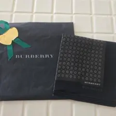 BURBERRY ネイビー 幾何学模様 ハンカチ