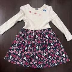 moujonjon 花柄 長袖ワンピース 130