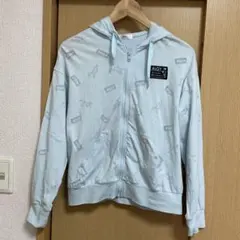 ALGY 水色 フード付きフルジップパーカー 160cm