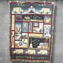 BPiN スクール ラグ ビンテージ 古着 英語 アルファベット 知育 学校