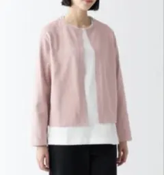 （新品）無印良品☆ピンク☆太番手カーディガン☆XL