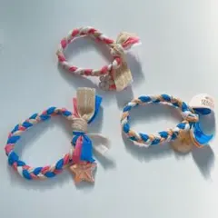 454 ゴムバンド三つ編みブレスレット3つセット