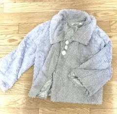 ２品で20%オフ‼️可愛いふわふわファーコート♪薄グレー♪ショートコート♪断捨離！