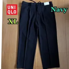 新品 ☆ UNIQLO タックワイドパンツ　XL ネイビー