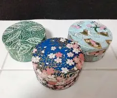 【新品未使用】和風花柄小物入れ3個セット