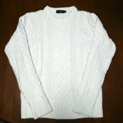 roshell 　ニット　白　アイボリー 　丸首セーター 　Mサイズ