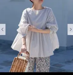 URBAN RESEARCHDOORSコットンボイルギャザー2wayブラウス