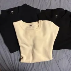 UNIQLO ウォッシャブルストレッチミラノリブクルーネックセーター　3点まとめ