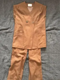 ブラウン ダブルブレスト パンツセットアップ