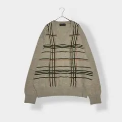 EX-Club レナウン Ｖネック ウール ニット セーター ベージュ L