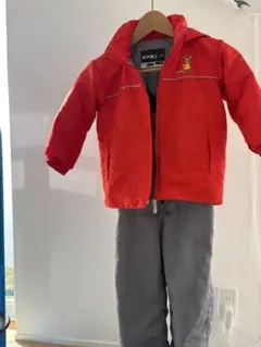 IGNIO 子ども用スキーウェア 赤ジャケット グレー