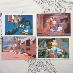 ディズニー ドナルドダック レトロポストカード ４枚セット☆