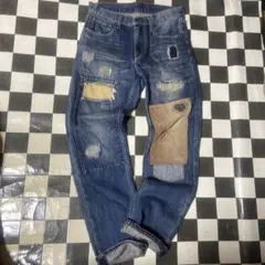 ダメージ加工 パッチワーク デニムパンツ　TK TAKEO KIKUCHI