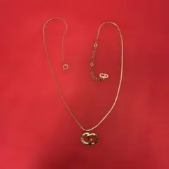 美品 Dior クリスチャンディオール CD ロゴ ゴールド ネックレス