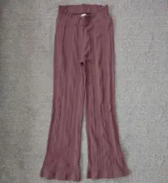 ベージュ ワイドパンツ