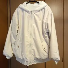 ボアフード付きクリーム色ジャンパー リバーシブル