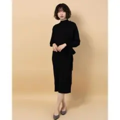 マーキュリーデュオ　ブラック　リボン付き 長袖カーディガン