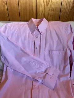 ピンク ボタンダウン 長袖シャツ