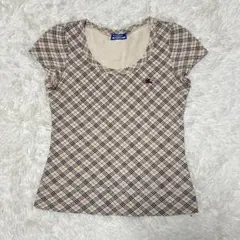 バーバリーブルーレーベル カットソー ノバチェック ホースロゴ刺繍 y2k