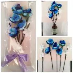 ミニバラと小花のモールフラワー花束②