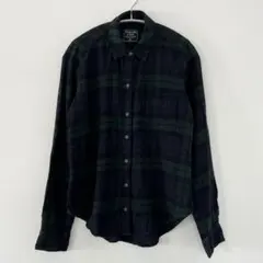 Abercrombie&Fitchアバクロ【XS】チェックシャツブラックウォッチ