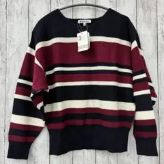 新品【 GLOBAL WORK 】3EASYカシミア ニット ボーダー Sサイズ