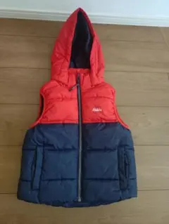 H&M フード付きベスト 赤/紺
