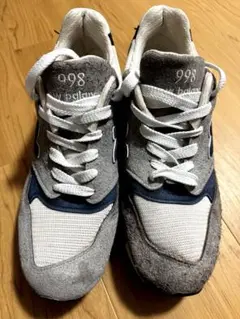 New Balance 998 グレー/ネイビー スニーカー