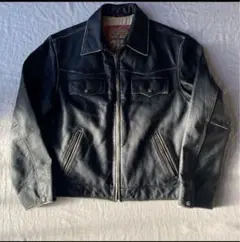 90s ゲス　GUESS レザージャケット　本革　カウレザー ヴィンテージ加工