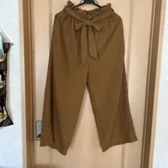 ブラウン ガウチョパンツ L