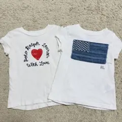 ラルフローレンハート&アメリカ国旗Tシャツ2枚セット