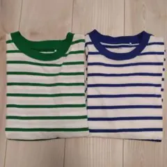 長袖カットソー 2枚セット ボーダー 150