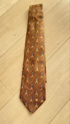 dunhill 野球選手プリント ネクタイ