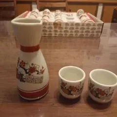 【新品】徳利、お猪口 三個セット 来客酒器　昭和レトロ 希少