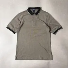ランズエンド 半袖ポロシャツ usa製90s 00s ベージュ×ブラック 総柄のサムネイル
