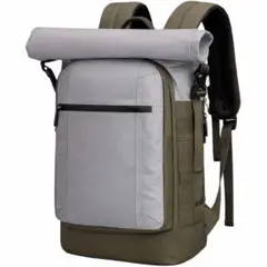 バックパック 防水 リュック 最大28L 拡張可 PC収納 カーキ 大容量