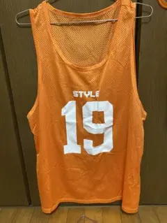 オレンジメッシュタンクトップ STYLE 19 スポーツビブス、サッカーバスケ