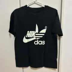 NIKE adidas ロゴ 半袖Tシャツ 黒