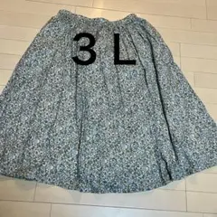 【大きいサイズ】cecile 花柄 総ゴム　フレアスカート 3Lのサムネイル