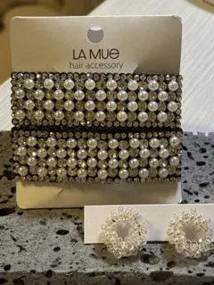 《結婚式》パールとクリスタル装飾のヘアピン