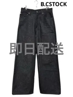 美品B.C STOCK/リジットデニム/ブラック/M/ワイドパンツ