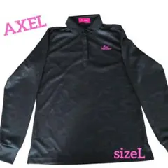 Axel Collection ブラック 長袖ポロシャツ　ゴルフ　レディース　L