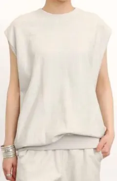 ATON エイトン サマーニット 半袖ニット コットン 鹿の子 アイボリー
