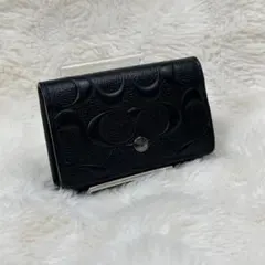 コーチF76986 5連キーケース シグネチャー ブラック 小物 型押のサムネイル