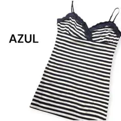 【美品】AZUL キャミソール ボーダー柄 レース Sのサムネイル