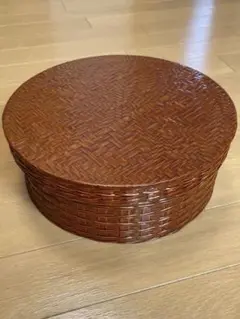 籃胎漆器　福岡県特産　玉屋　茶櫃　蓋付き　未使用 ks-23003_01.jpg