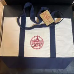 TRADER JOE'S トートバッグ アイボリー/ネイビー